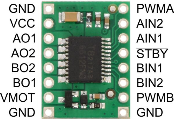 MÓDULO CONTROLADOR DUAL DE MOTORES TB6612FNG PUENTE H #713 POLOLU - Imagen 2