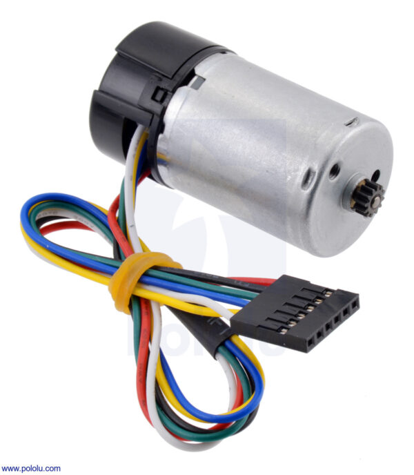 MOTORREDUCTOR 25D MM HP 12V SIN CAJA CON ENCODER 48 CPR (PIÑON HELICOIDAL) #4840 POLOLU