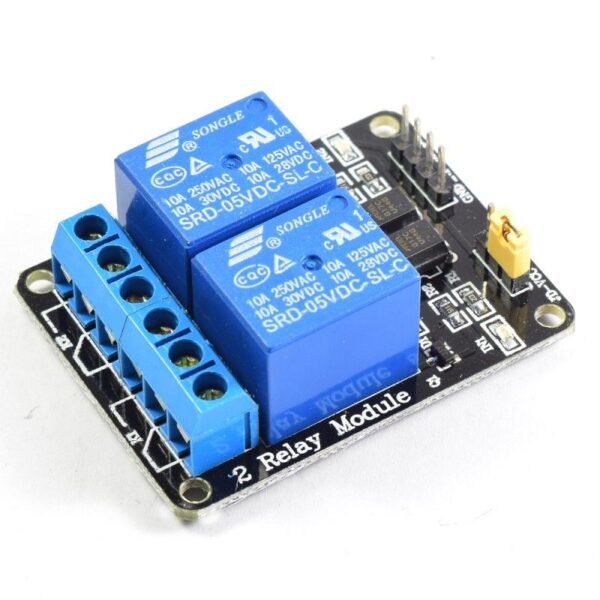 MÓDULO RELÉ 5V 2 CANALES CON OPTOACOPLADORES - Imagen 2
