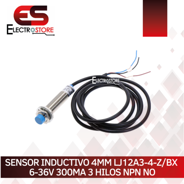 SENSOR INDUCTIVO NPN NO 4MM LJ12A3-4-Z/BX 6-36V 300MA 3 HILOS - Imagen 4