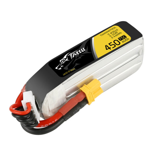 BATERÍA LIPO 4S 14,8V 450MAH TATTU 75C XT30 LONG SIZE - Imagen 3