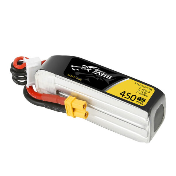 BATERÍA LIPO 4S 14,8V 450MAH TATTU 75C XT30 LONG SIZE - Imagen 2