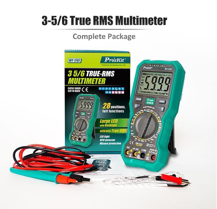 MULTÍMETRO PROSKIT MT-1707 TRUE RMS
