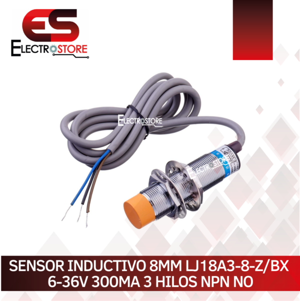 SENSOR INDUCTIVO 8MM NPN NO LJ18A3-8-Z/BX 6-36V 300MA 3 HILOS - Imagen 5