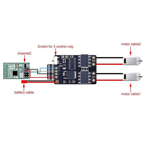 ESC 5A MOTOR BRUSHED DUAL 2S/3S - Imagen 3