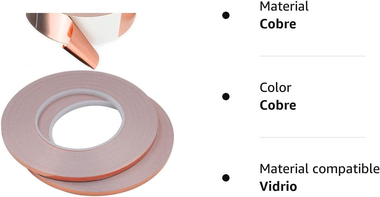 ROLLO CINTA COBRE/ALUMINIO 5MM*0,1MM 1 LADO 50M - Imagen 4