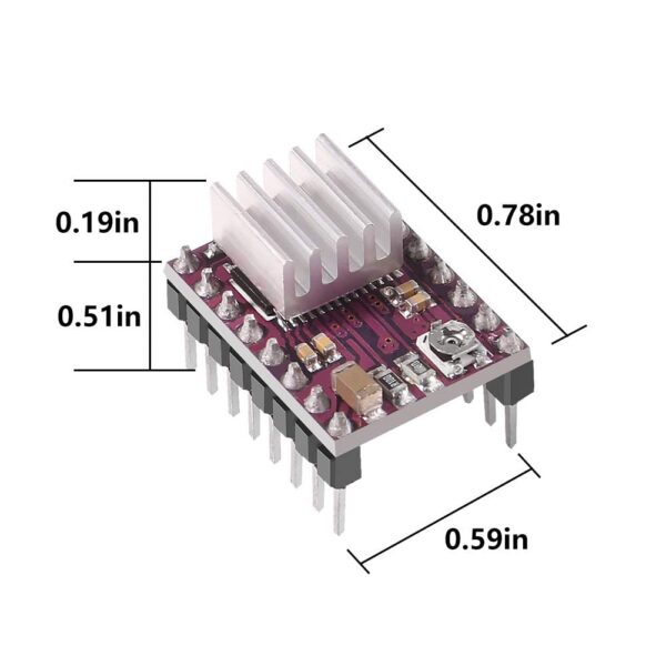 MÓDULO CONTROLADOR DE MOTOR A PASOS DRV8825 + DISIPADOR - Imagen 3