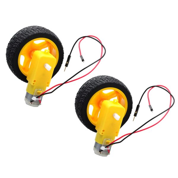 MOTORREDUCTOR TT 2 EJES AMARILLO 6VDC 48:1 PLÁSTICO CON CABLES SOLDADOS - Imagen 3