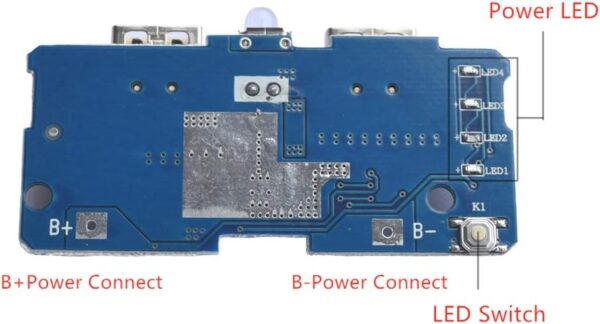 MÓDULO CONVERSOR DE CARGA 5V 2A DE 1 USB A 2 USB POWER BANK - Imagen 2