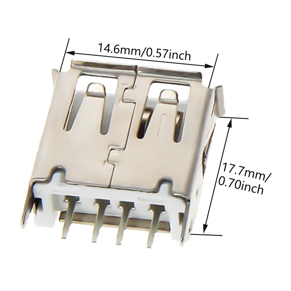 CONECTOR USB A HEMBRA PINES RECTOS 180º  HEMBRA - Imagen 2
