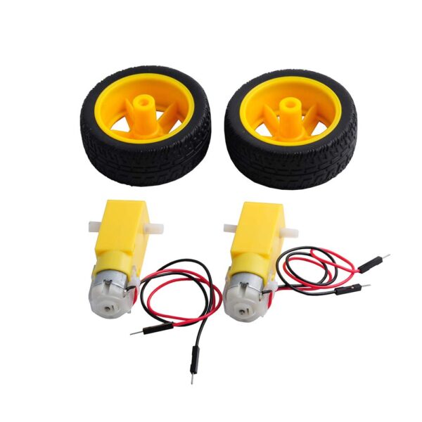 MOTORREDUCTOR TT 2 EJES AMARILLO 6VDC 48:1 PLÁSTICO CON CABLES SOLDADOS - Imagen 2