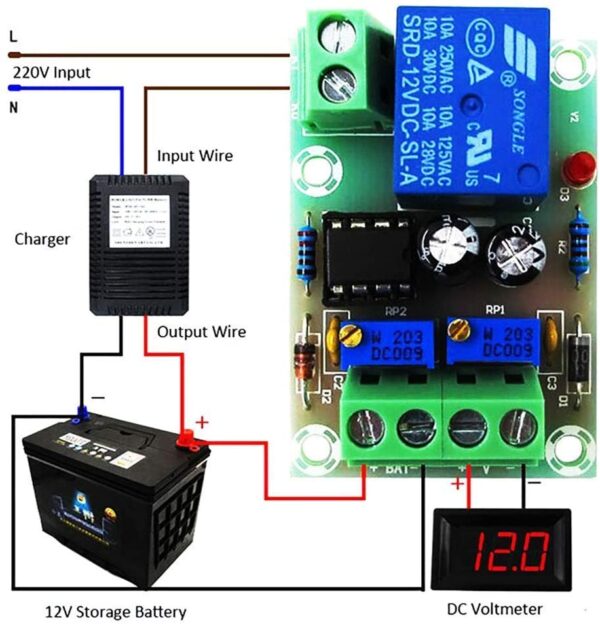 MÓDULO DE CARGA AUTOMÁTICA Y CONTROL DE BATERÍA XH-M601 - Imagen 3