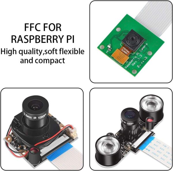 CABLE FFC/FPC TIPO FLEX 15 PINES 1,0 PITCH 1M PARA CÁMARA DE RASPBERRY - Imagen 4