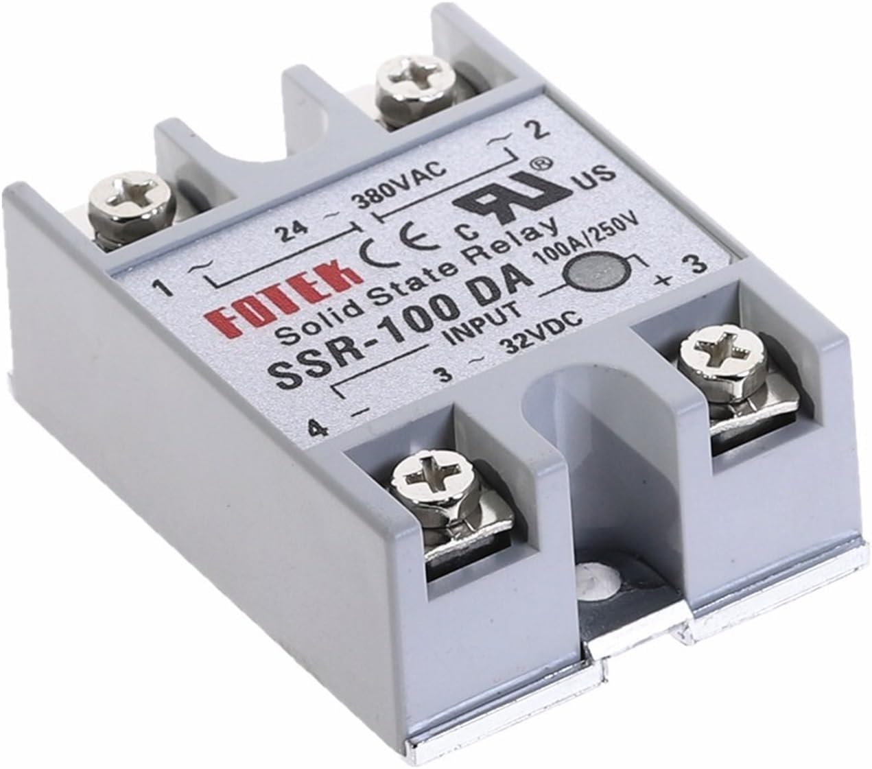 RELÉ ESTADO SÓLIDO  SSR-100DA 100A INPUT 3-32VDC OUTPUT 24-380VAC