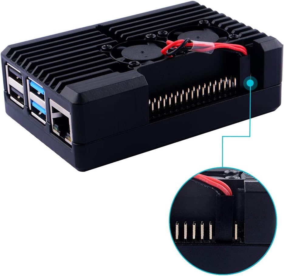 CASE RASPBERRY PI 4 ALUMINIO  Y 2 VENTILADORES - Imagen 3