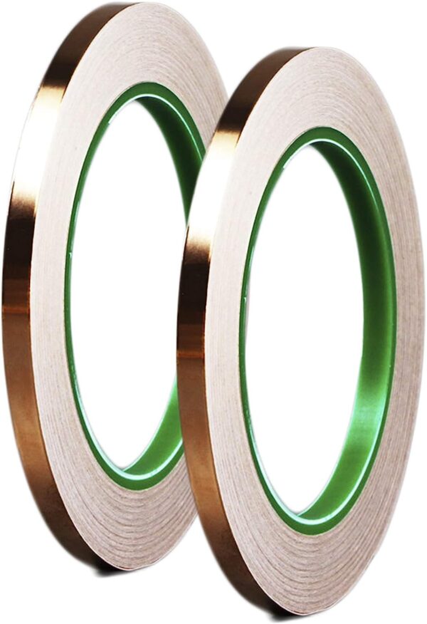 ROLLO CINTA COBRE/ALUMINIO 5MM*0,1MM 2 LADOS 50M - Imagen 2