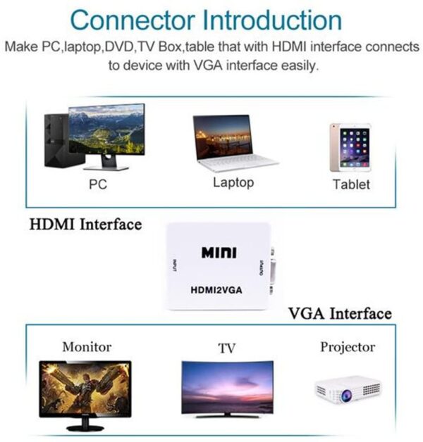 CONVERSOR HDMI A VGA, 1 VIA - Imagen 6
