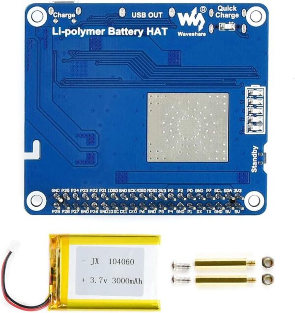 MÓDULO ENERGÍA CON BATERÍA LITIO LI-ION 3,7V 3000MAH RASPBERRY PI - Imagen 3