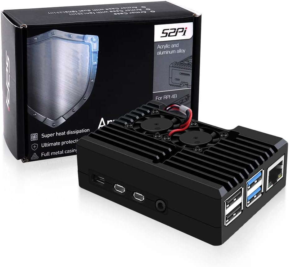 CASE RASPBERRY PI 4 ALUMINIO  Y 2 VENTILADORES - Imagen 8