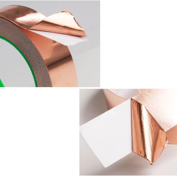 ROLLO CINTA COBRE/ALUMINIO 5MM*0,1MM 2 LADOS 50M - Imagen 4