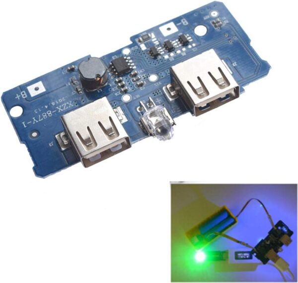 MÓDULO CONVERSOR DE CARGA 5V 2A DE 1 USB A 2 USB POWER BANK - Imagen 4
