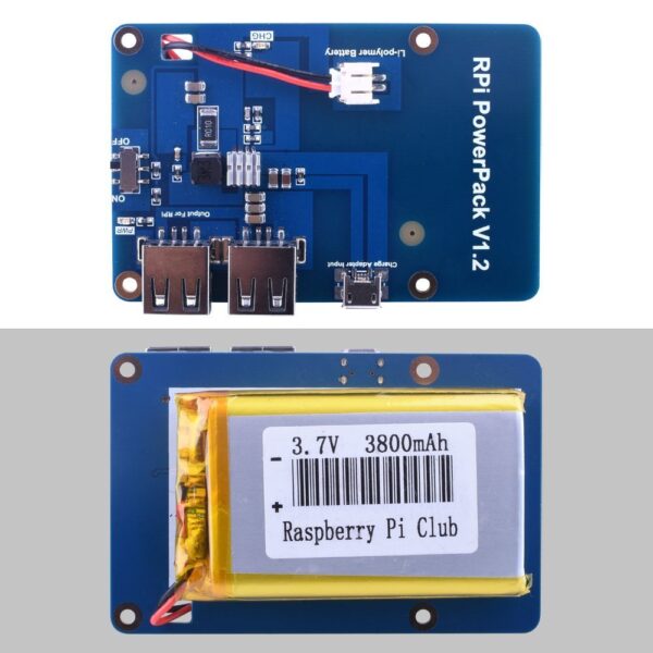 MÓDULO DE ENERGÍA BATERÍA LITIO 3,7V 3800MAH PARA RASPBERRY PI - Imagen 2