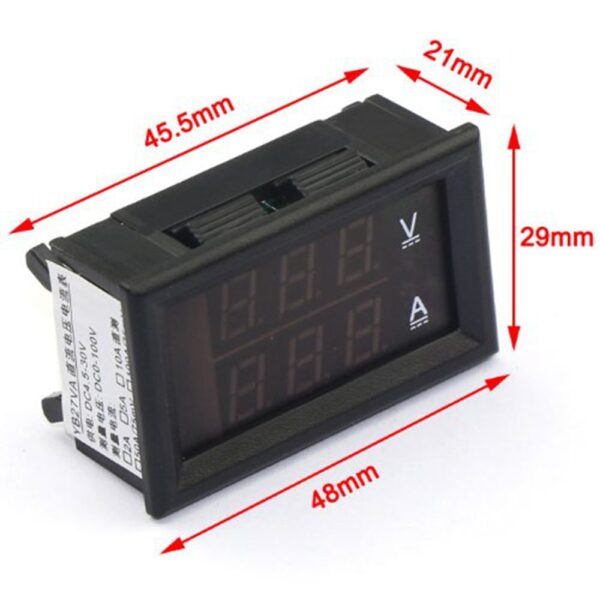VOLTÍMETRO + AMPERÍMETRO 100V 10A YB27VA - Imagen 5