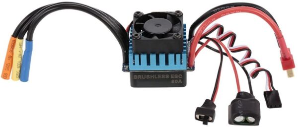 ESC 60A BRUSHLESS PARA CARROS INCLUYE DISIPADOR Y VENTILADOR - Imagen 2