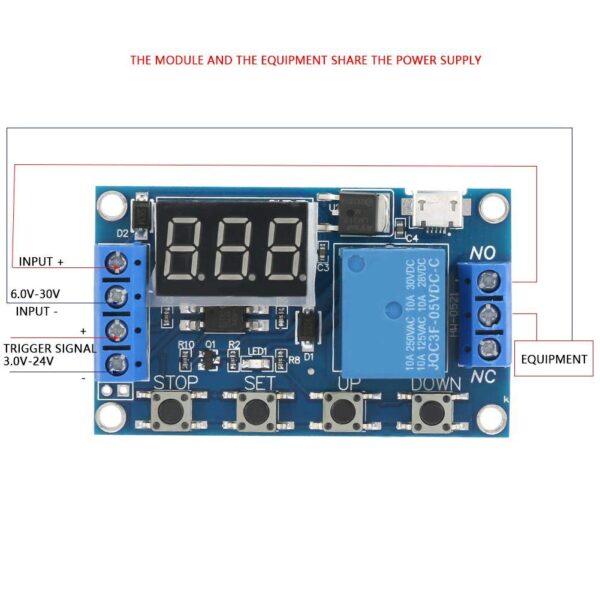 MODULO TEMPORIZADOR TIMER DIGITAL CON DISPLAY Y RELÉ 5VDC - Imagen 3