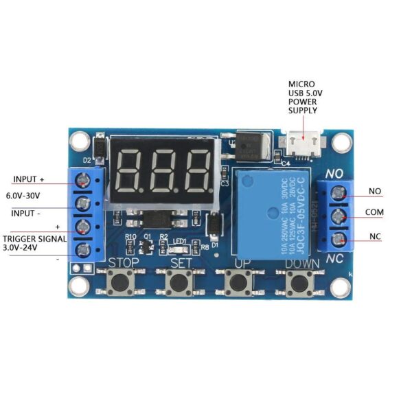 MODULO TEMPORIZADOR TIMER DIGITAL CON DISPLAY Y RELÉ 5VDC - Imagen 5