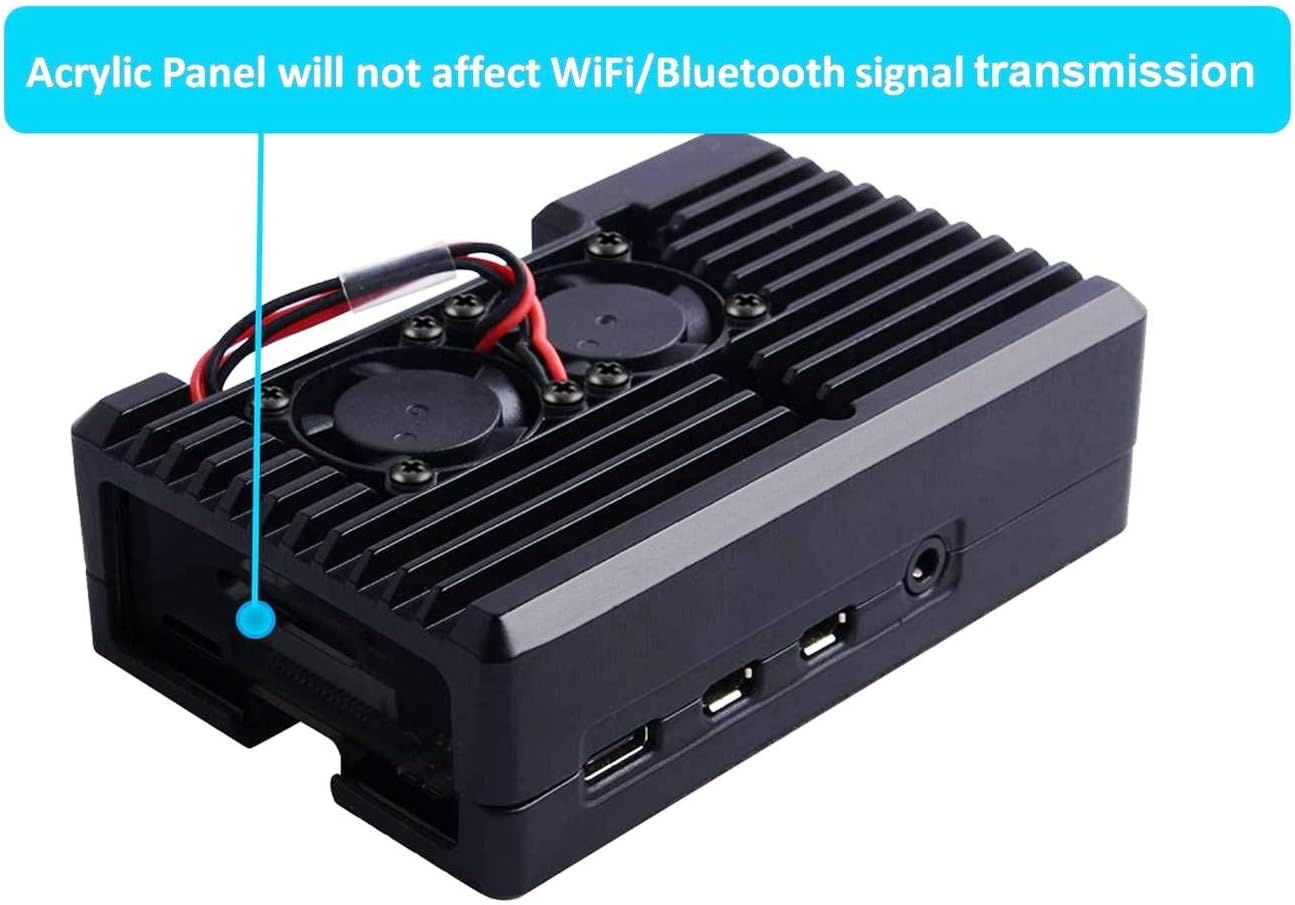 CASE RASPBERRY PI 4 ALUMINIO  Y 2 VENTILADORES - Imagen 6