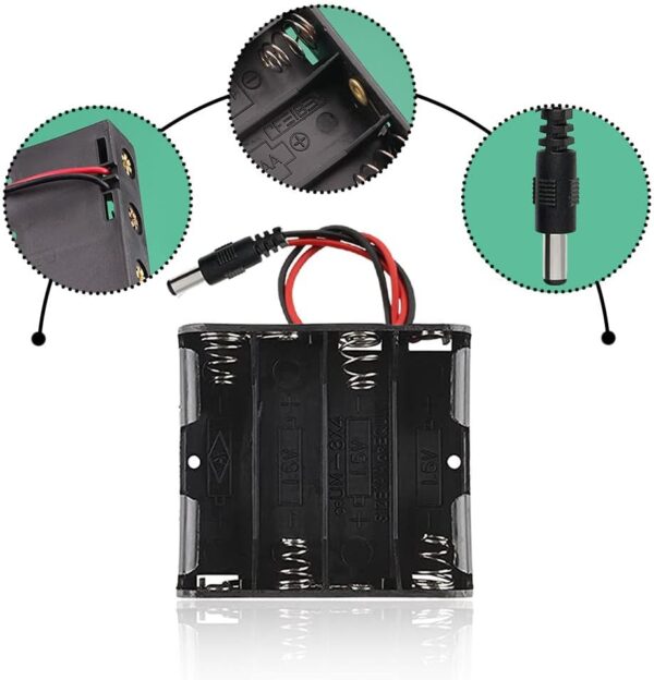 PORTAPILAS *4 AA CON PLUG ARDUINO Y SWITCH - Imagen 2