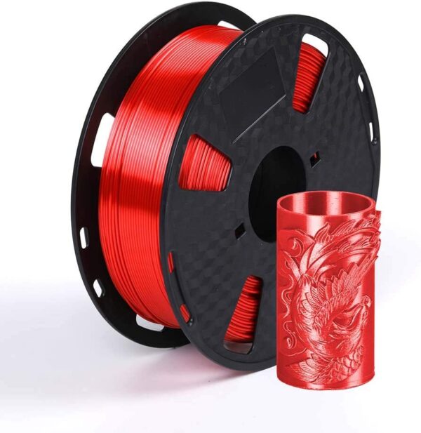 FILAMENTO PLA SILK 1,75 PARA IMPRESORA 3D ROLLO 1KG RED
