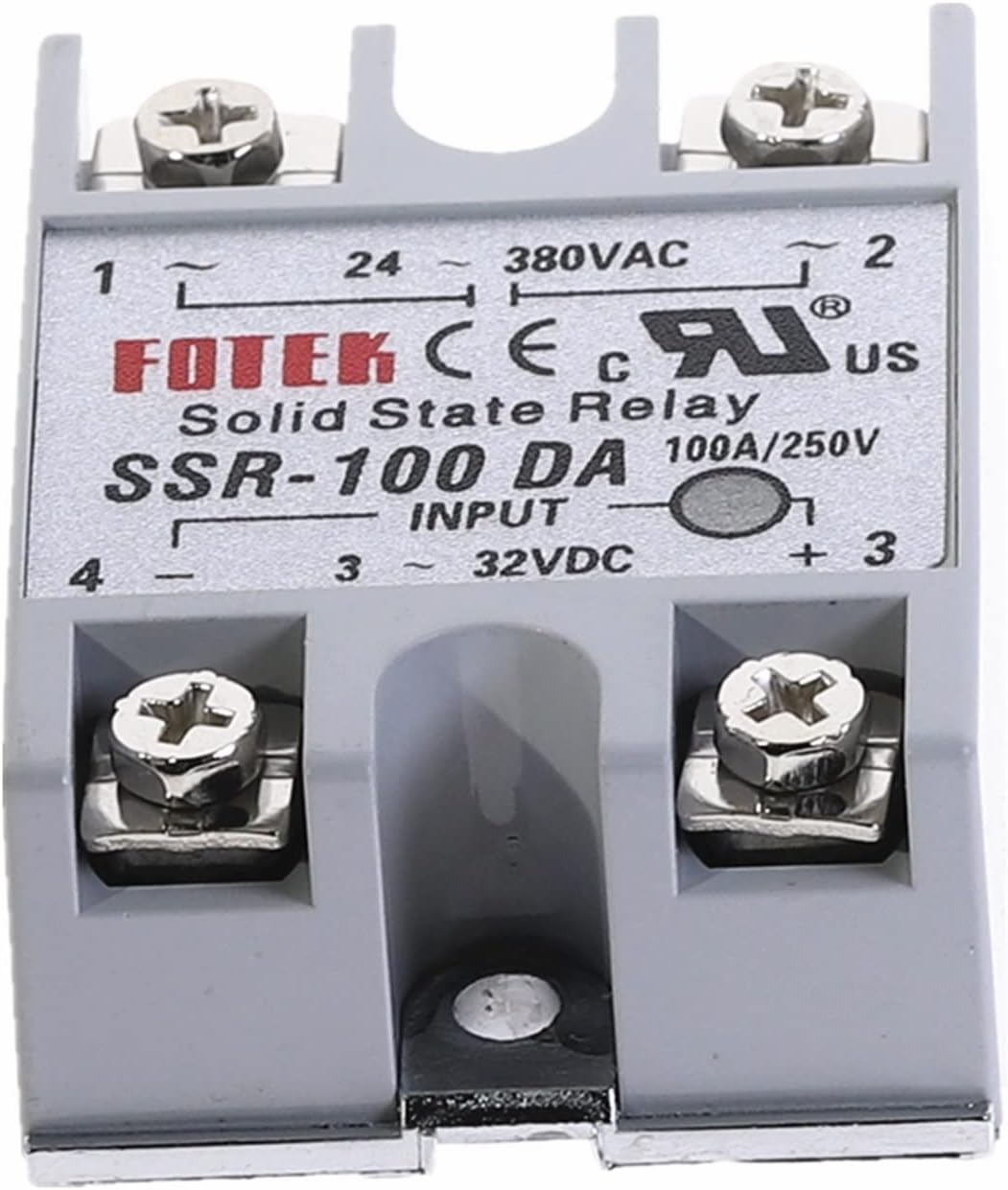 RELÉ ESTADO SÓLIDO  SSR-100DA 100A INPUT 3-32VDC OUTPUT 24-380VAC - Imagen 2