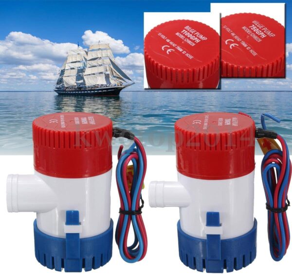 BOMBA DE AGUA SUMERGIBLE 12VDC PARA DRENAJE 330GPH - Imagen 4