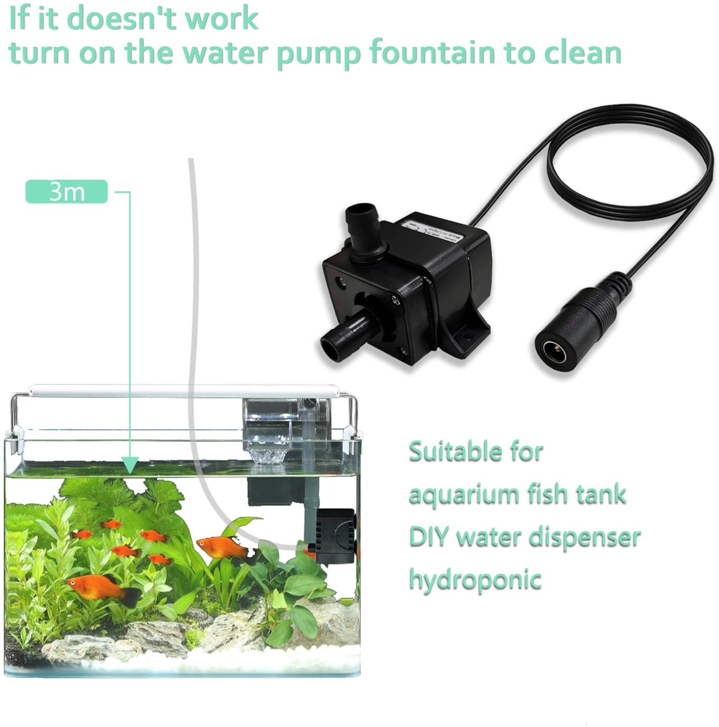 BOMBA DE AGUA BRUSHLESS SUMERGIBLE 12V 5W ACEITE ULTRASILENCIONSA - Imagen 3