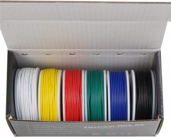 KIT DE 6 ROLLOS DE CABLE 4M SILICONADO 22AWG VARIOS COLORES - Imagen 2