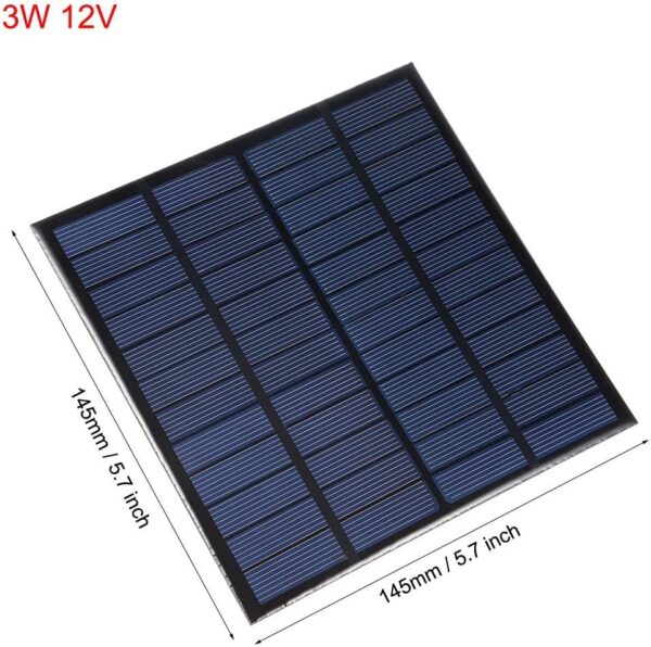 MINI PANEL SOLAR 12V 3W 145*145MM - Imagen 4