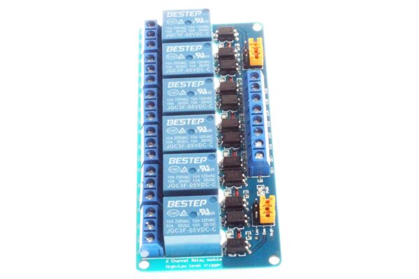 MÓDULO RELÉ 5V 6 CANALES CON OPTOACOPLADORES HIGH/LOW ALTO/BAJO - Imagen 2