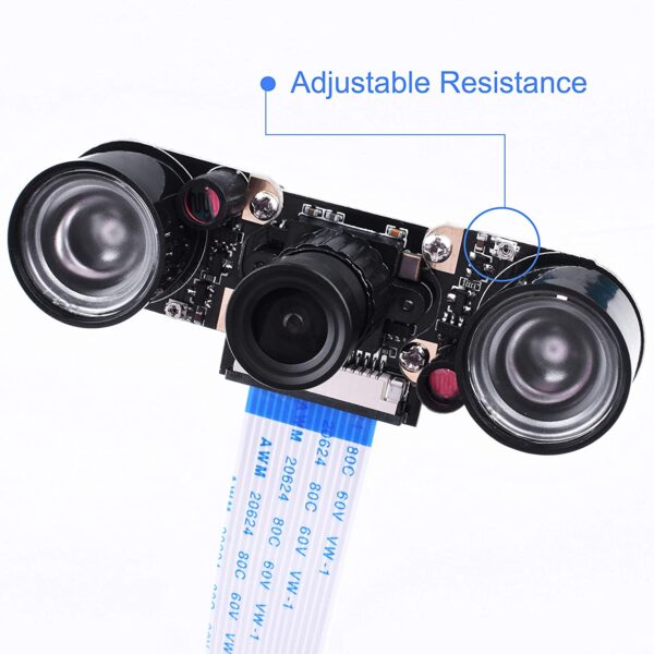 MÓDULO CÁMARA 5MPX OV5647 1080P PARA RASPBERRY + 2 LEDS INFRARROJOS - Imagen 2
