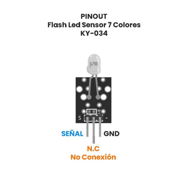 MÓDULO FLASH AUTOMÁTICO DE 7 COLORES KY-034 - Imagen 3