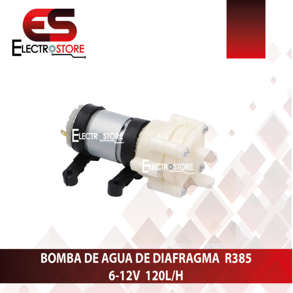 BOMBA DE AGUA DE DIAFRAGMA 6-12V R385 90 A 120L/H - Imagen 4