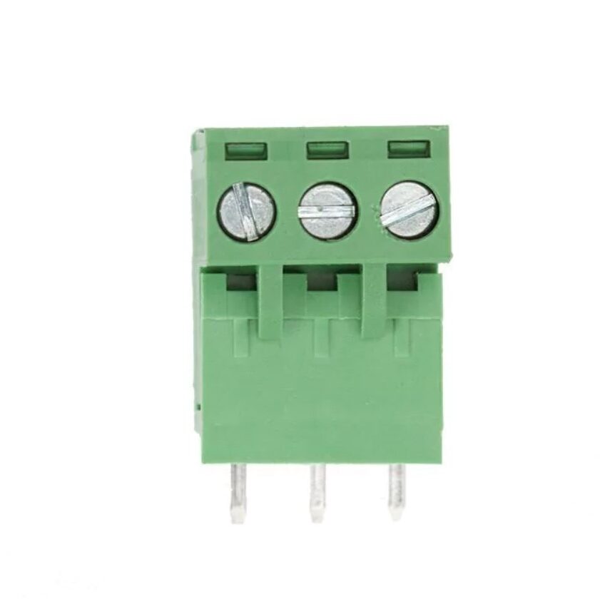 BORNERA 3 PINES PCB 5MM 2EDG5.08-3P ÁNGULO RECTO VERDE