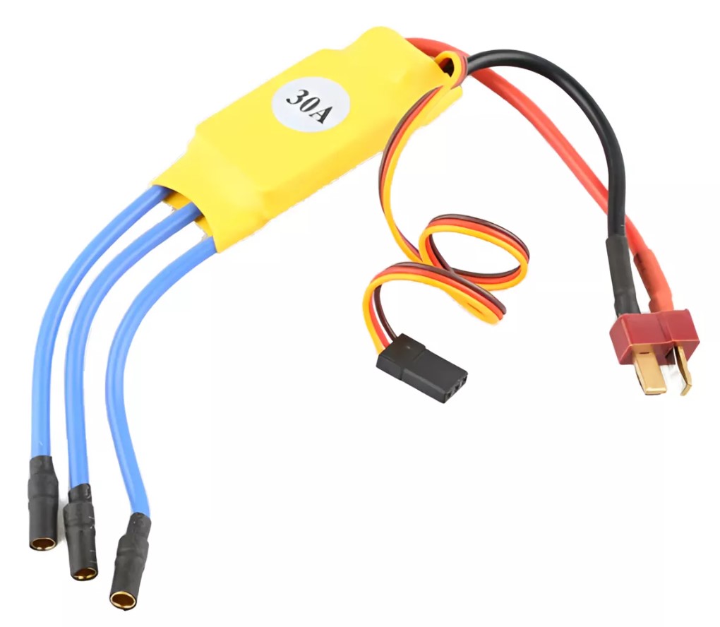 ESC 30A MOTOR BRUSHLESS HW30A CONECTOR TIPO T (DEAN) AMARILLA