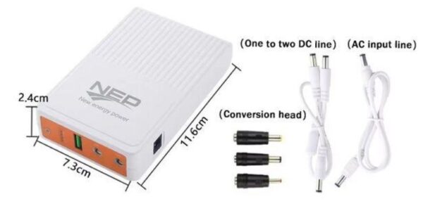 MINI UPS 10400MAH NEP QX-600 25W 12V 9V 5V - Imagen 3