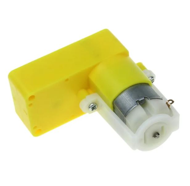 MOTORREDUCTOR EN ÁNGULO 90º 2 EJES AMARILLO 6VDC PLÁSTICO
