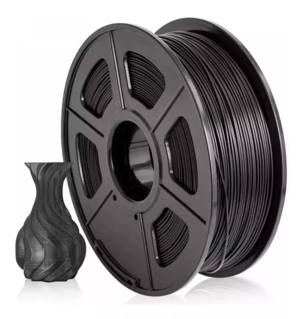 FILAMENTO PLA 1,75 PARA IMPRESORA 3D ROLLO 1KG NEGRO