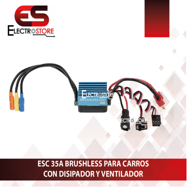 ESC 35A BRUSHLESS PARA CARROS INCLUYE DISIPADOR - Imagen 5