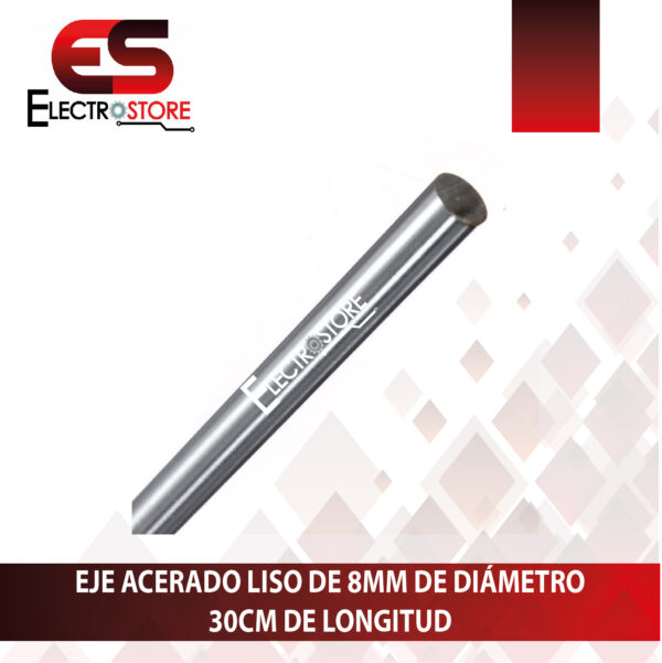 EJE DE ACERO 8MM DE DIÁMETRO 0,3M 30CM 300MM - Imagen 2