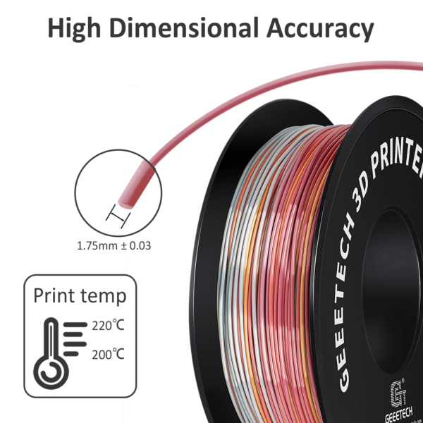 FILAMENTO PLA 1,75 PARA IMPRESORA 3D ROLLO 1KG GRADIENTE ARCOIRIS - Imagen 3